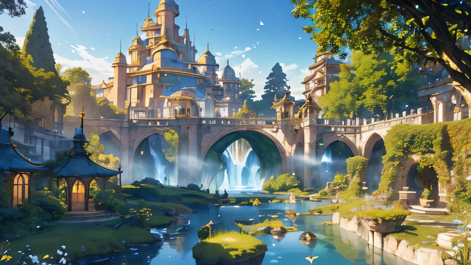 (best quality,4k,8k,highres,masterpiece:1.2),ultra-detailed,(realistic,photorealistic,photo-realistic:1.37),wide angle,bird eye view,fantasy capital city,Atlantis city set up,medieval renaissance port city background,lake flow,magic aura,lush greenery,illuminated canals,ornate architecture,ethereal floating platforms,elaborate towers,glowing gems,enchanted waterfalls,bustling marketplaces,vibrant colors,sunlit skies,towering spires,exquisite craftsmanship,grandiose entrances,secret passageways,mysterious statues,winding cobblestone streets,whispering trees,picturesque bridges,arched doorways,dragon statues,mythical creatures,stunning mosaics,intricate details,harmonious blend of cultures,folklore-inspired murals,floating lanterns,celestial patterns,floating gardens,golden statues of gods,celestial music filling the air,tranquil atmosphere,hidden treasure caverns,serene temples,floating palaces,pulsating energy,airships gliding through the sky,endless adventures.