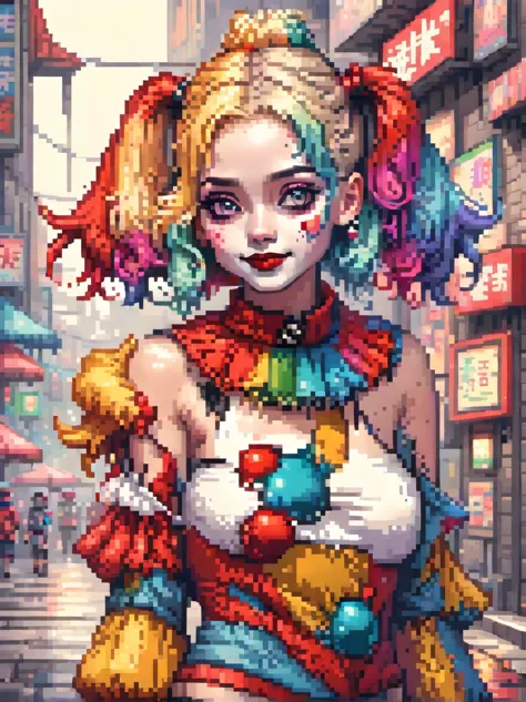 （pixel art：1.5）masterpiece, best quality, stills, 1 girl, cloud girl, floating into the sky, close up, bright, Cheerful, Soft li...