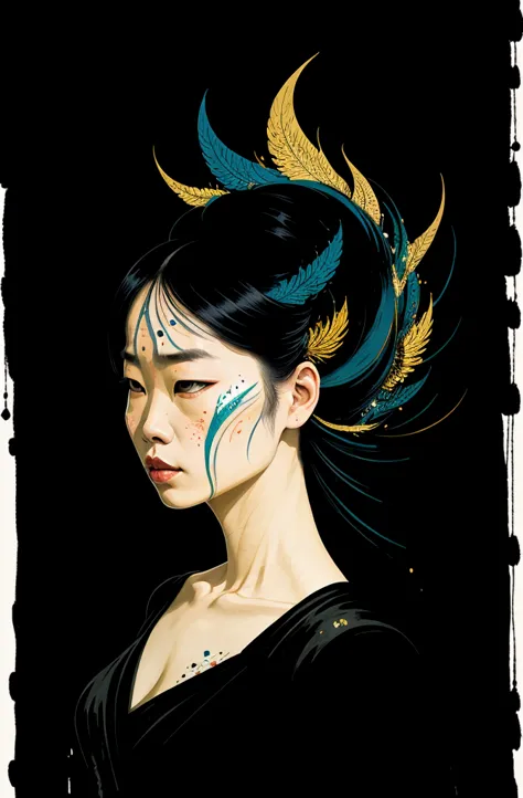 ( yae miko : 0.8  ) ,  there is ugliness in beauty, but there is also beauty in ugliness. in the style of adrian ghenie, esao an...