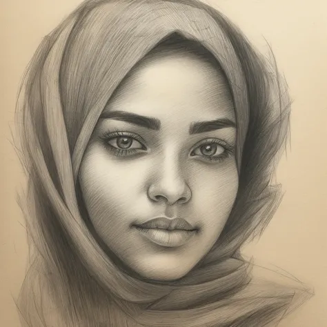 drawing of a woman, realistic sketch, hyperrealistic sketch, detailed pencil sketch, pencil sketch, realistic digital drawing, d...