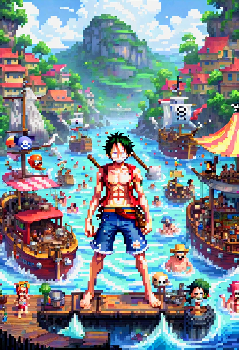 pixel art painting, "NARUTO", fantasy, (best quality, masterpiece, Representative work, official art, Professional, Ultra intricate detailed, 8k:1.3)