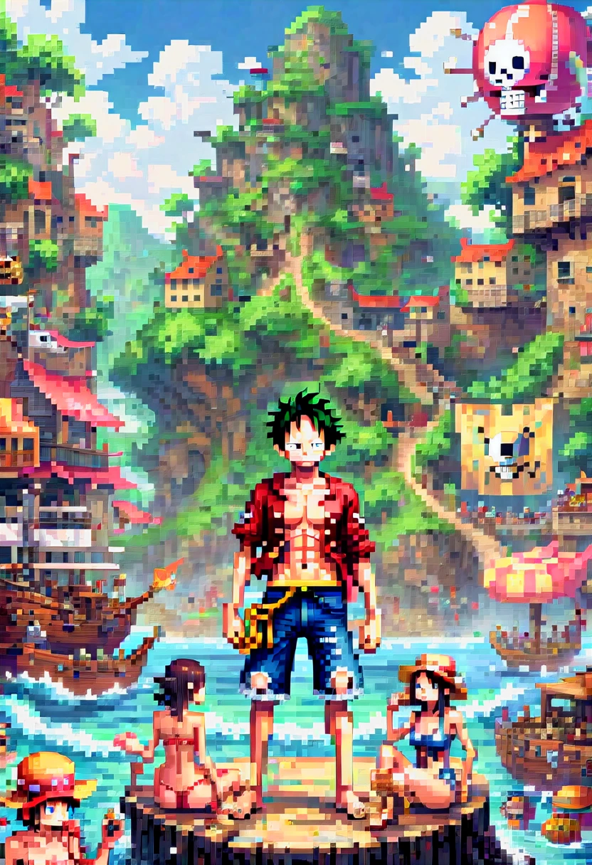 pixel art painting, "NARUTO", fantasy, (best quality, masterpiece, Representative work, official art, Professional, Ultra intricate detailed, 8k:1.3)