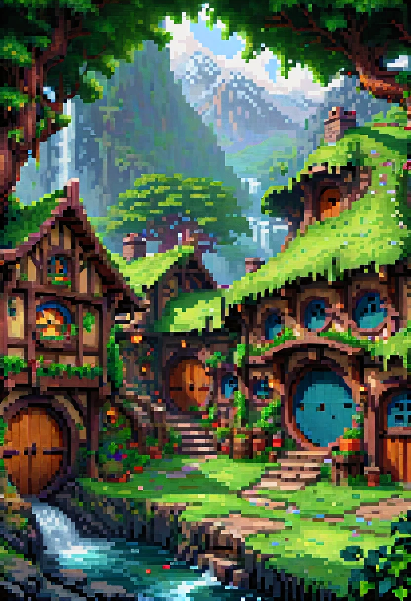 pixel art, "The Lord of the Rings", fantasy, (best quality, masterpiece, Representative work, official art, Professional, high details, Ultra intricate detailed:1.3)