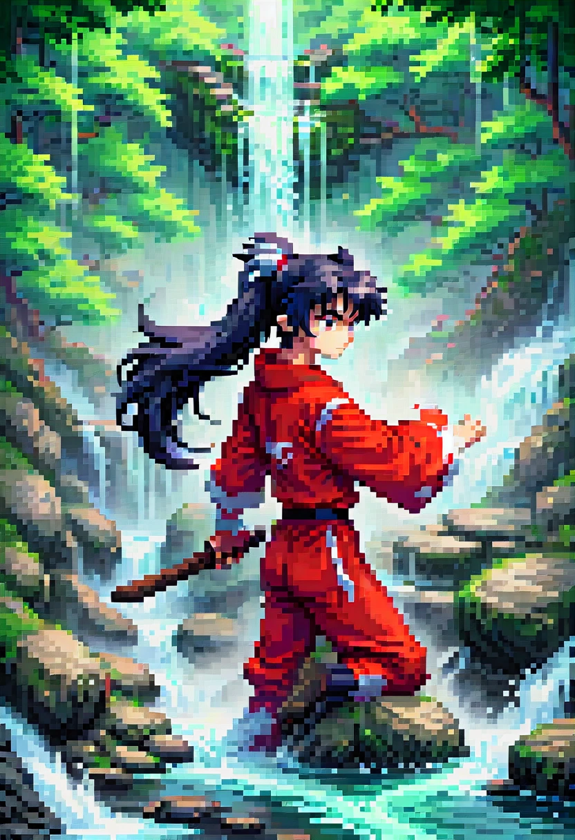 pixel art painting, "NARUTO", fantasy, (best quality, masterpiece, Representative work, official art, Professional, Ultra intricate detailed, 8k:1.3)