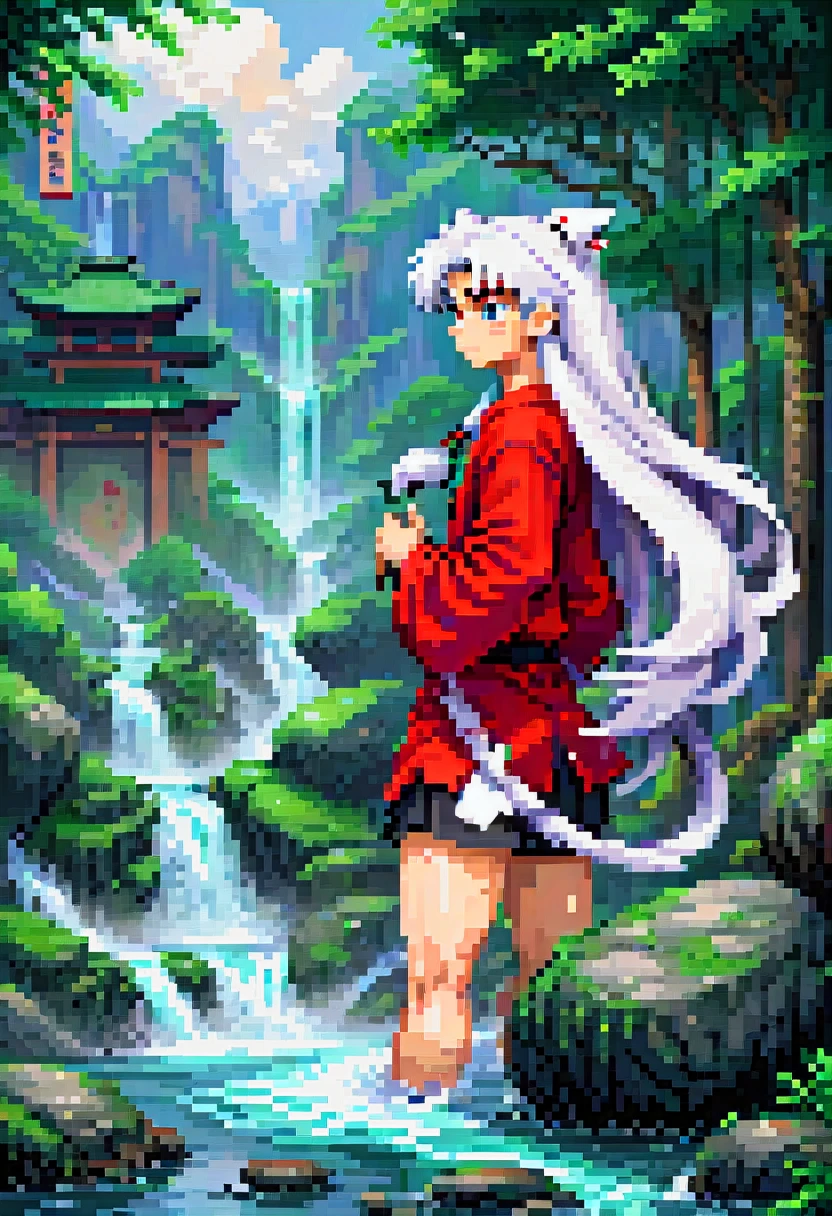 pixel art painting, "NARUTO", fantasy, (best quality, masterpiece, Representative work, official art, Professional, Ultra intricate detailed, 8k:1.3)