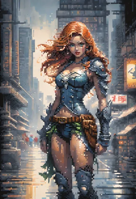 pixel art painting by Jim Lee, best quality, masterpiece, high details, Ultra intricate detailed