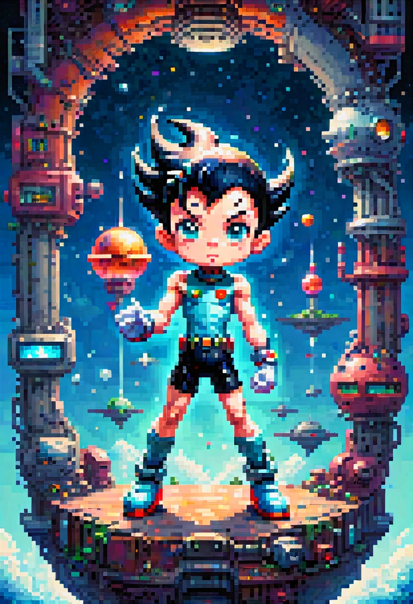 pixel art, "Saint Seiya", fantasy, (best quality, masterpiece, Representative work, official art, Professional, high details, Ultra intricate detailed:1.3)