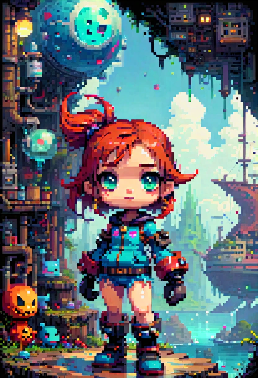 arte de pixel, "scottie joven", fantasía, (mejor calidad, obra maestra, Trabajo representativo, arte oficial, Profesional, detalles altos, Ultra intrincado detallado:1.3)