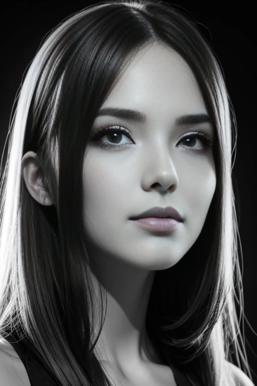 Photorealistic, blackandwhite and coloured, woman's face, close up, beautiful, 8k, detailed, q2