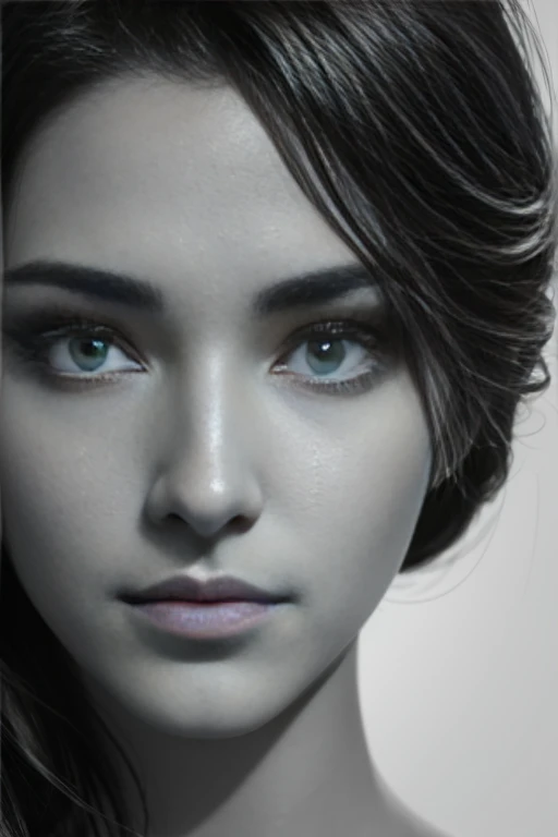 Photorealistic, blackandwhite and coloured, woman's face, close up, beautiful, 8k, detailed, q2