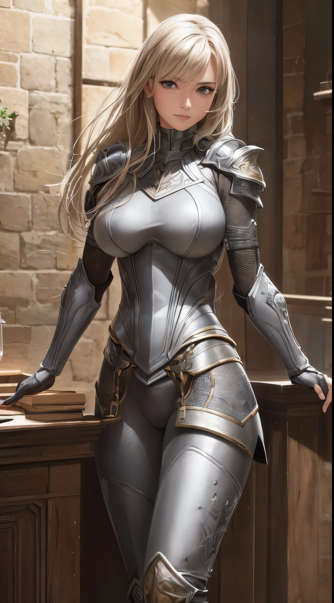 (a)redraw armor,(no exposed skin or cleavage)(highly detailed),(photorealistic:1.37),(best quality,4k,highres),(vivid colors),(studio lighting),(ultra-fine painting),(realistic),(sharp focus),(HDR),(professional),(physically-based rendering),(detailed textureetallic, shiny, reflective surfaces),(complex design),(intricate patterns),[exposed skin:0.9],[revealing:0.9],[transparent elements:0.9],[open areas:0.9],[bare skin:0.9],[exposed cleavage:0.9],[nudity:0.9],[skimpy outfit:0.9],[scanty attire:0.9],[sexy portrayal:0.9],[sexuality:0.9],[seductive poses:0.9],[provocative appearance:0.9]