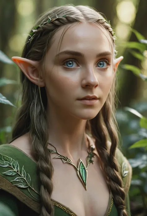 (detailed face, detailed eyes, clear skin, clear eyes), lotr, fantasy, elf, female, full body, looking at viewer, portrait, phot...