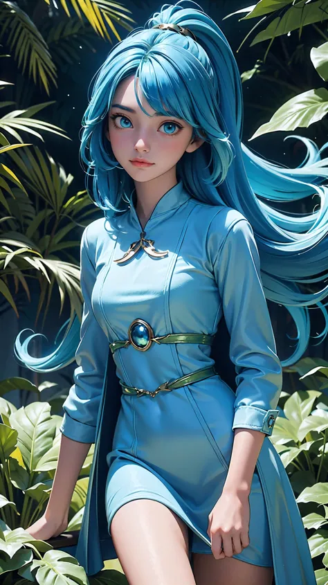 (top-quality), (masterpiece), (a high resolution),8k、 beautiful young girl, representation of earth planet, girl with blue hair,...