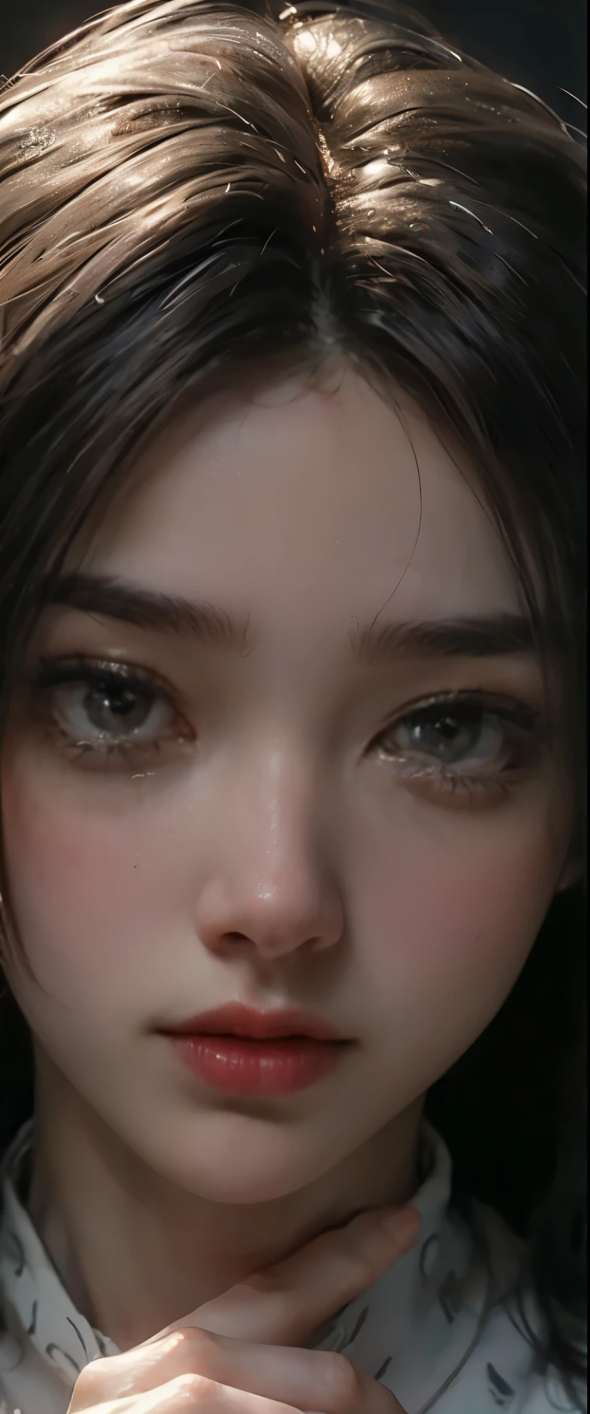 ((masterpiece, highest quality, Highest image quality, High resolution, photorealistic, Raw photo, 8K)), Young woman wearing ring crying, crying woman, tears streaming down face, tears dripping from eyes, tears crying, crying person, single tear, tears, close up of face melting in anguish, tears on face, crying and weeping, tears, weeping drops, tears dripping from eyes, 