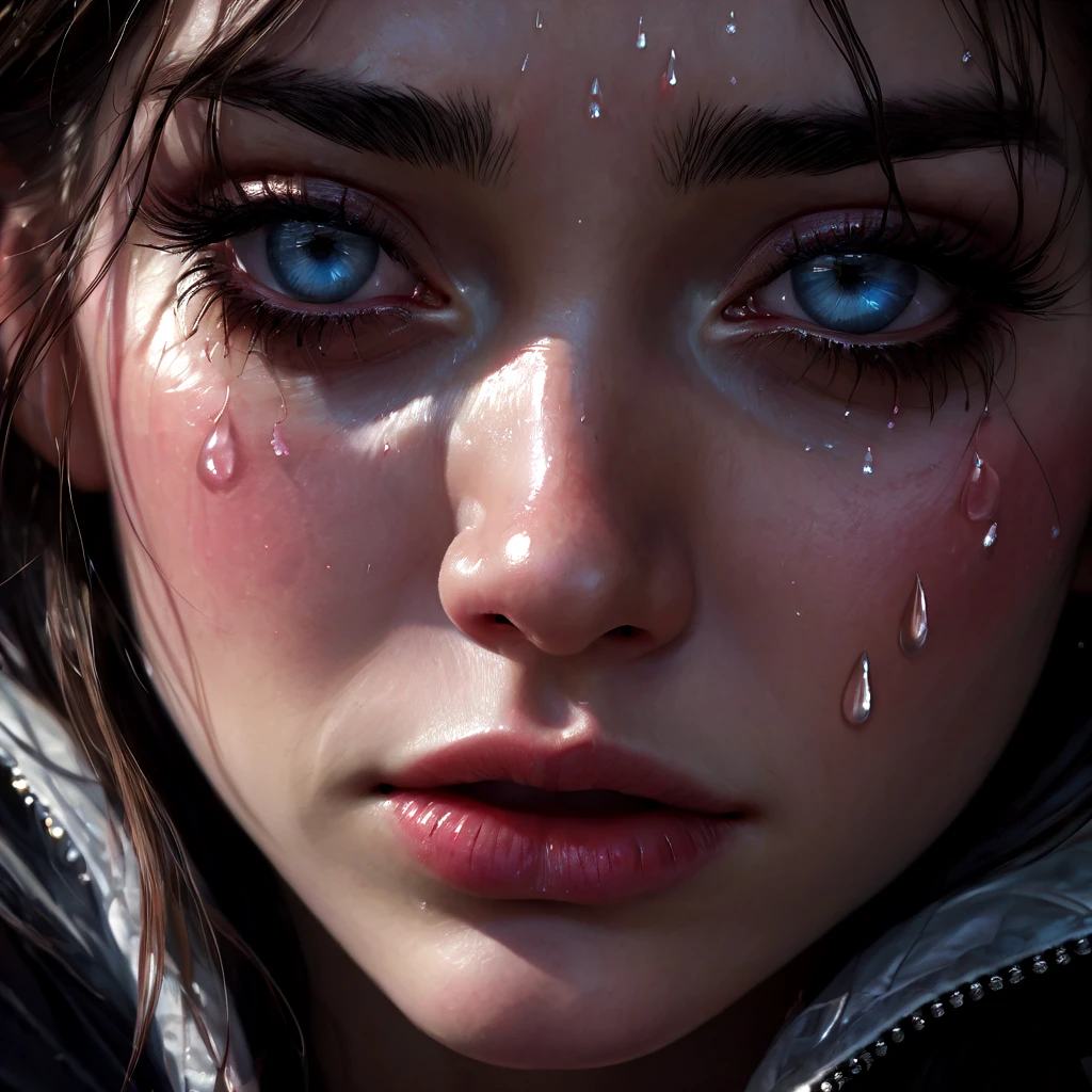 choro, estética, extremamente detalhado, olhos chorando, Swynnarchild, fantasia negra, Retrato, Altamente detalhado, pintura digital, arte conceitual, foco nitído, ilustração, arte de artgerm e greg rutkowski e magali villeneuve