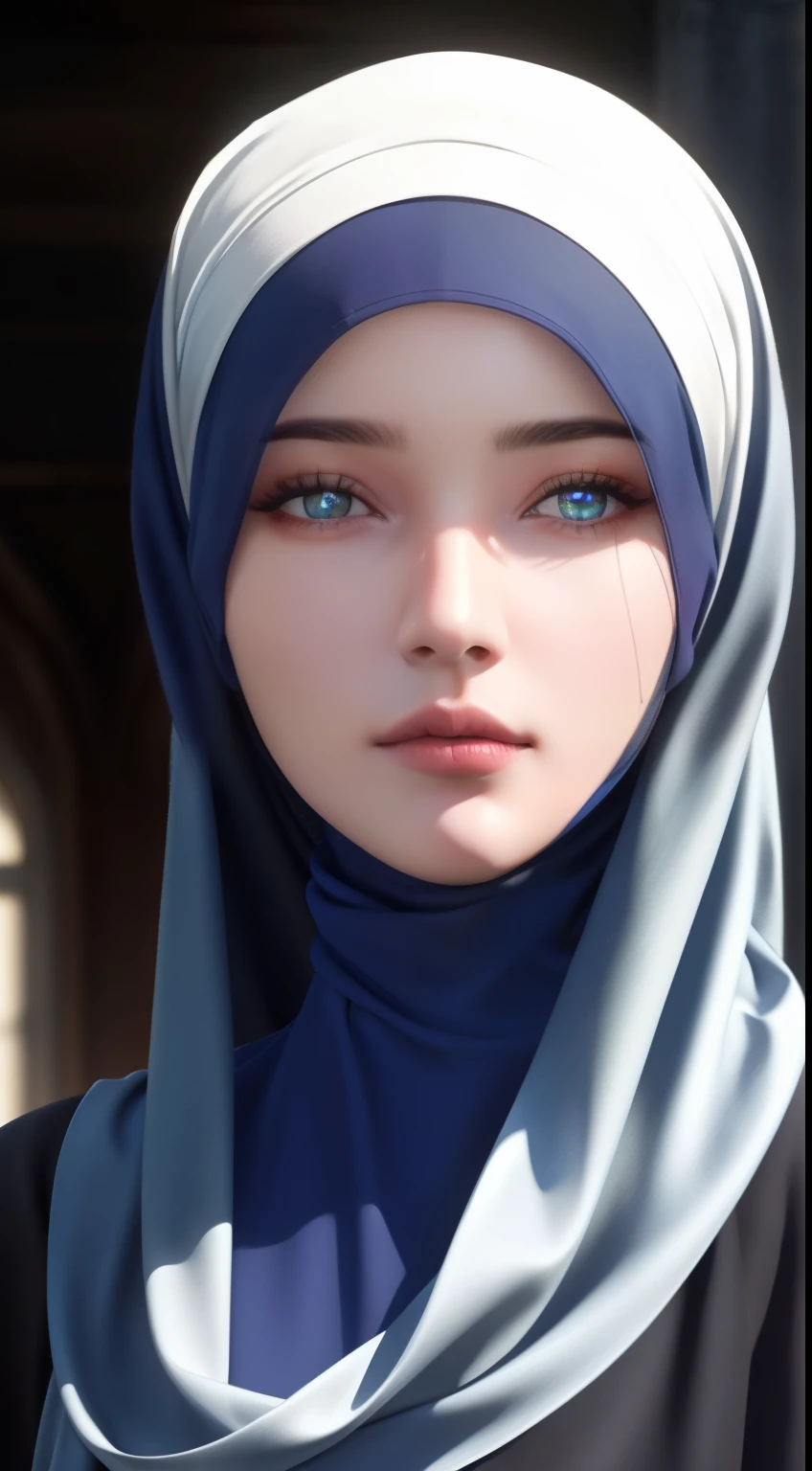 1girl, solo, beautiful face, high detailed realistic eyes, double eyelids, high detailed realistic pupils, (upon body from head to waist:1.36), (wearing hijab:1.37), (moslem headscarf:1.37), reading glasses, sitting alone on a long chair, amazing mosque park background, taj mahal, best quality, masterpiece, highres, black and white moslem female dress, Beautiful face, (upon body from head to waist:1.35), tyndall effect, photorealistic, dark studio, two tone lighting, 8k uhd, dslr, soft lighting, high quality, volumetric lighting, candid, Photograph, high resolution, 4k, 8k, Bokeh, (hyperrealistic girl), (illustration), (high resolution), (extremely detailed), (best illustration), (beautiful detailed eyes), (best quality), (ultra-detailed), (masterpiece), (wallpaper), (photorealistic), (natural light), (rim lighting), (detailed face), (high detailed realistic skin face texture), (anatomically correct), (heterochromic eyes), (detailed eyes), (sparkling eyes), (dynamic pose), (hair completely covered by the hijab:1.35), looking to viewer