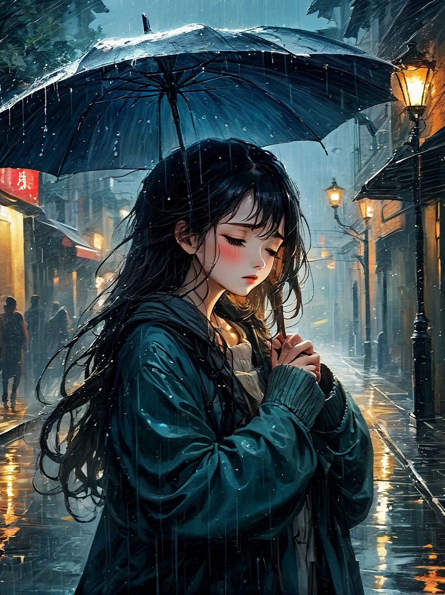 in the cold rain，A girl stands alone in a deserted place，Her figure looked particularly desperate。The rain hit her mercilessly，但它不有able力的&#39;Wash away the pain and despair in her heart。

Her eyes are empty and numb，Seems to have lost hope in life。her lips closed，It seems that I no longer have the strength to shout out the pain in my heart。Her hands hang limply at her sides，There is no warmth in the palm of my hand。

soak，Clinging to her body，Highlight her thin figure。her shoulders trembled，As if trying his best to suppress the despair in his heart。Her eyes are dull，without any focus，It seems that I have lost all expectations for this world。

The sound of rain is harsh，As if laughing at her helplessness and despair。She closed her eyes，Try everything in this world，But the despair inside is even stronger。She felt like she was about to be swallowed up by the rain，有able力的&#39;able&#39;can&#39;t find a way out。

Everything around becomes blurry and indifferent，She felt like she was slowly disappearing into the cold rain。Her heart was torn to pieces by despair，有able力的&#39;No more piecing together。She felt like she was heading towards endless darkness，有able力的 no longer find light and hope。