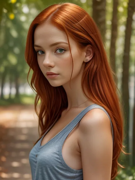 (masterpiece, best quality:1.2), ((1 girl, solo)), irish, slim, beautiful redhead, long ginger hair, ((face and shoulder portrai...