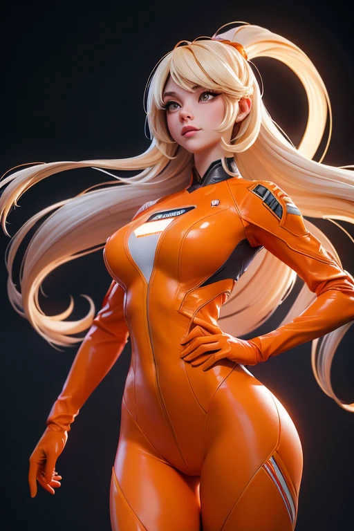 (best quality,8k:1.2,high resolution:1.2),ultra-detalhado,Realistic,retro science female,static pose,long hair,rosto extremamente detalhados,long eyelashes,all sheer light orange Collant de nylon Apertado,white pantyhose, light orange gloves,light orange Glossy metalic accessories,Physically-based rendering,sharp focus,studio lighting