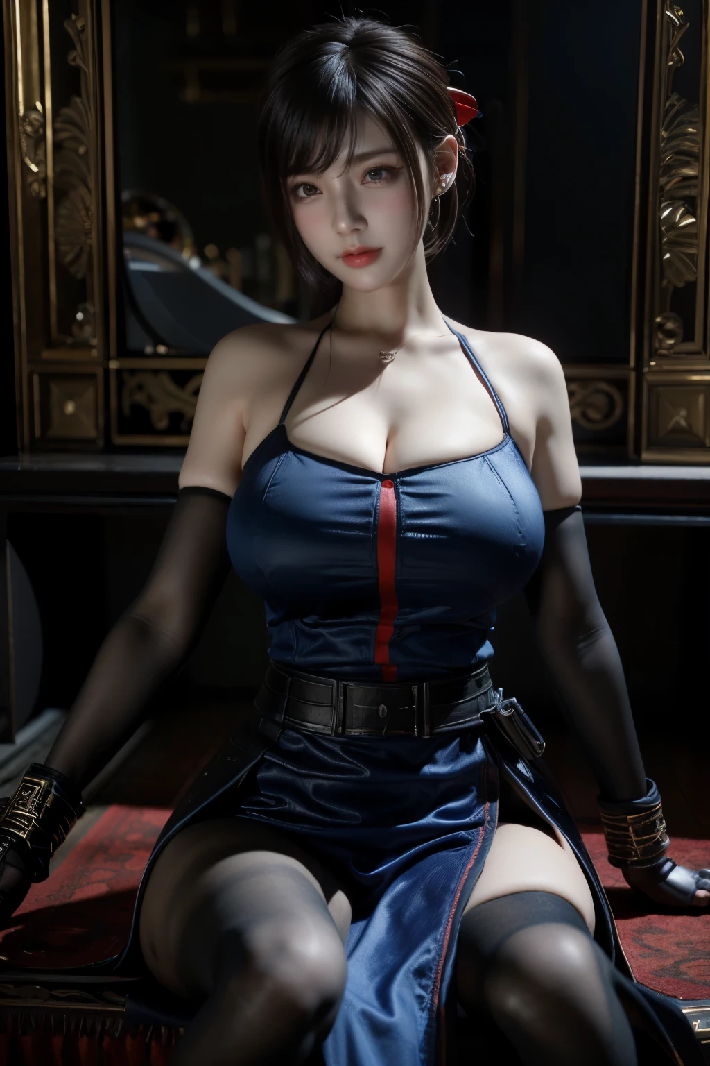 Masterpiece,Game art,The best picture quality,Highest resolution,8K,(Portrait:1.5),Unreal Engine 5 rendering works,(Digital Photography),
Girl,Beautiful pupil,(Gradual short hair is blue and red),Busty,(Big breasts),
(A female general in the ancient fantasy style),(Future combat dress combined with Chinese fantasy style clothing,Chinese style Han costume),Ribbon,Ancient magic patterns glow,Armor rich in detail,(Ancient fantasy),
Movie lights，Ray tracing，Game CG，((3D Unreal Engine))，OC rendering reflection pattern