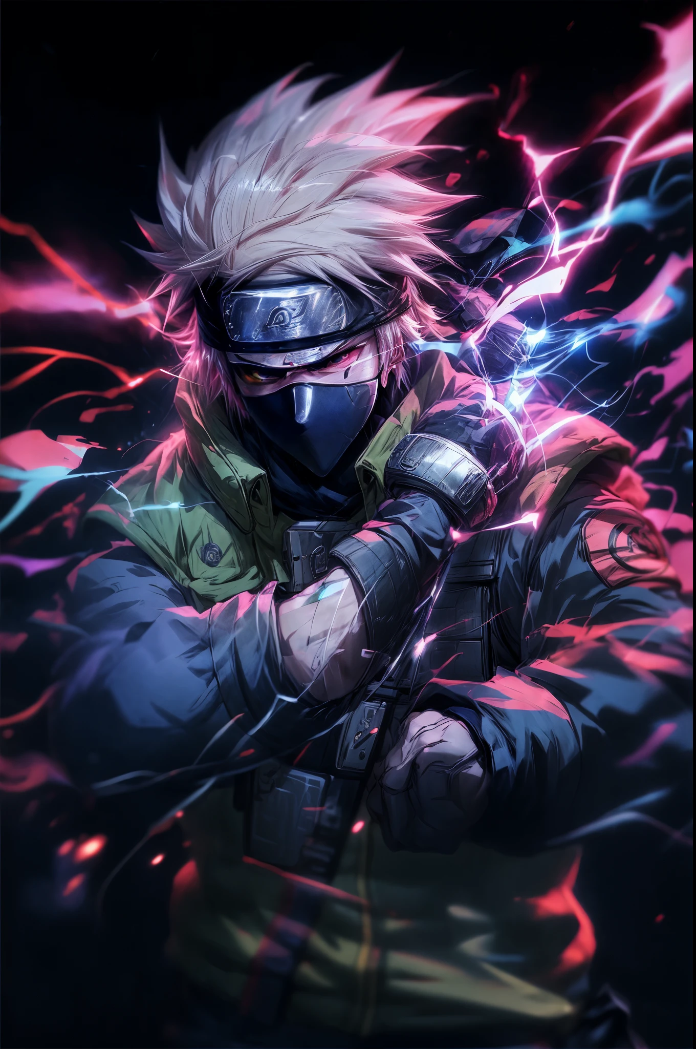 personagem de anime com uma arma na mão e uma luz rosa, kakashi hatake, badass anime 8 k, kakashi, melhor papel de parede de anime 4k konachan, Estilo de arte de Naruto, papel de parede de anime 4k, papel de parede de anime 4k, Papel de parede de anime 4K, acionar estilo de arte de anime, arte vibrante dos fãs, estilo anime 4k, papel de parede de arte de anime 8k