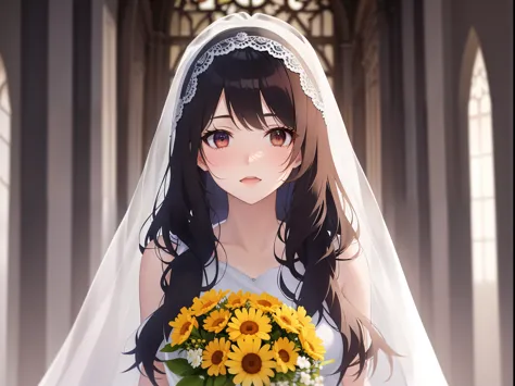 The background is a church、veil