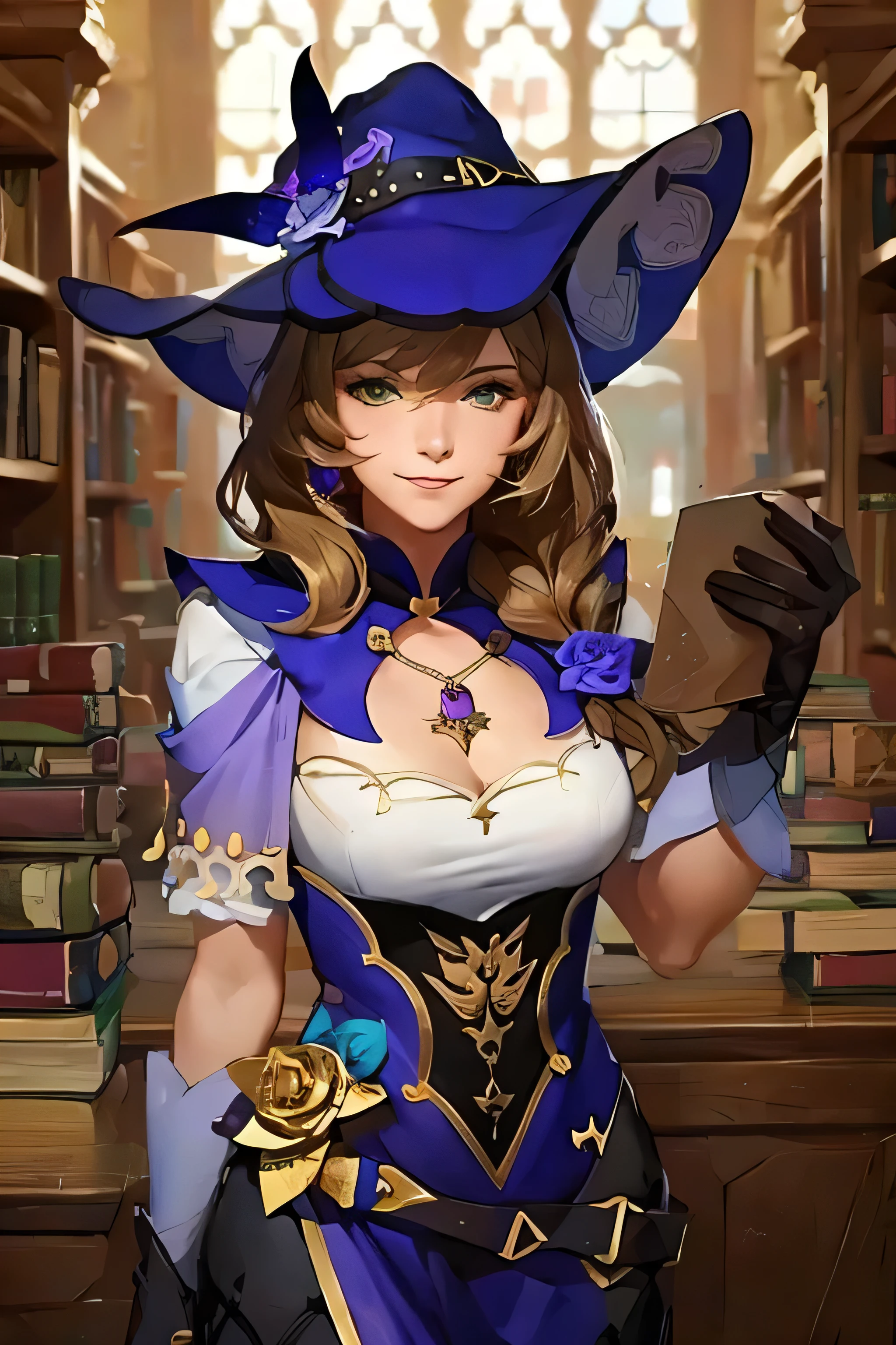 (masterpiece, best quality), pathfinder, portrait of lisadef, perfect face, beautiful face, library background