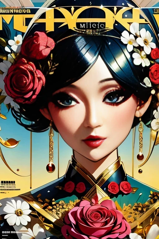 (capa de revista:1.5),ulzzang-6500, (real: 1.3) (original: 1.2), lindo mundo de fantasia com flores, sonhar, Surreal, Tópicos em destaque do ArtStation