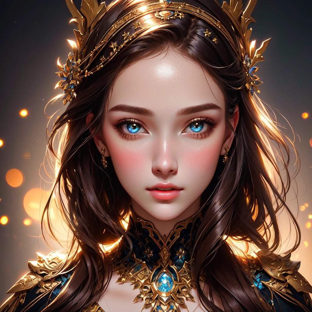 A girl with beautiful face and detailed features, such as detailed eyes and detailed lips, in a portrait. The artwork is of the best quality, with ultra-detailed rendering and a realistic touch. The focus is on the girl's face, highlighting the depth and intricacy of her eyes. The image depicts a perverse femme vibe, with the concept artists incorporating sharp focus and vivid colors to create a captivating piece. The studio lighting adds depth and dimension to the artwork, enhancing the overall composition. The background features bokeh effects, adding a touch of dreaminess to the portrait.