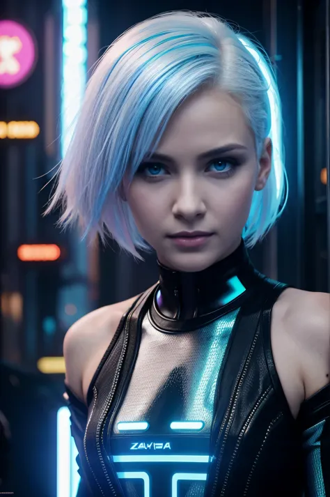  sasha zolotava white hair jill short hair white hair cyberpunk 2077 future she is a hologram science fiction her hair is comple...
