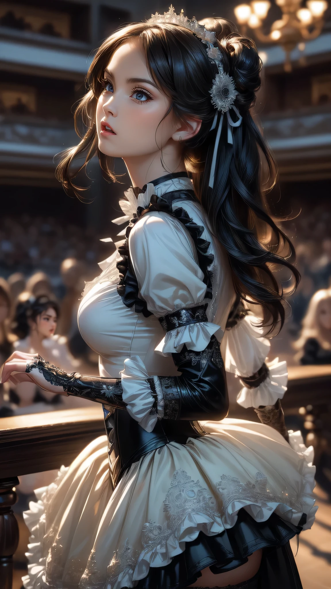 (random dance poses:1.2),White Gothic Lolita,(fantasy art,best image quality,(8K),Super realistic,最high quality, high quality, High resolution, high quality texture,high detail,beautiful,Detailed,Very detailed CG,Detailedテクスチャー,realistic expression of face,masterpiece,sense of presence,dynamic,bold)