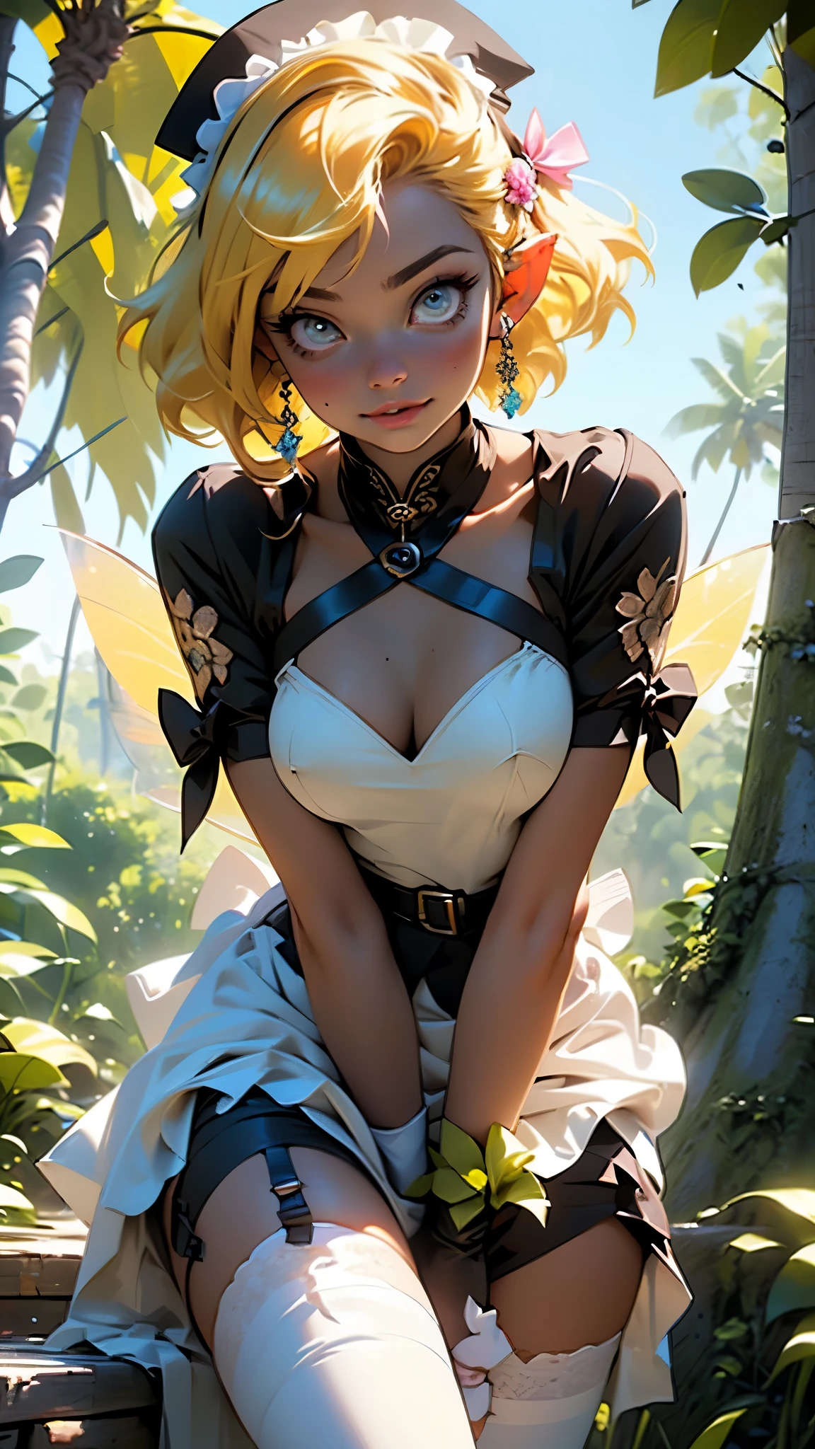 cute oppai elf,(((little ,oppai body,little, chibi))),(((6 years old))),((anime elf  with extremely cute and beautiful yellow hair)), (((elf))), (((elf ears))),

(((Giant Breasted Girl))),((((Bright Yellow hair:1.35,short Bright Yellow hair,colored inner hair,ear breathing)))),((bright_yellow_eyes:1.3))),intricate eyes,beautiful detailed eyes,symmetrical eyes,big eyes:1.5,(((lustrous skin:1.5,bright skin: 1.5,skin tanned,shiny skin,very shiny skin,shiny body,plastic glitter skin,exaggerated shiny skin,illuminated skin))),(detailed body, (detailed face)),

cute,slutty,erotic,daring,(nsfw),

zettai ryouiki,revealing clothing,show skin,(((Lolita Hair Accessories,Hair Bow,Maid Clothes,Stockings,Thigh Tie,fairy wings:1.5))),(maid headdress,maid,maid clothing, maid cloth),(((intricate outfit,intricate clothes,embroidered outfit,ornate outfit))),

(dynamic pose:1.0),Shy,Mischievous Face,(centered,scale to fit dimensions,Rule of thirds),

((world tree,tree houses)),scenery:1.25,((intricate scenery)),((world tree background,tree houses background)),(natural magic,mystical powers),

(Glossy winter ornaments),highres,sharp focus,(ultra detailed,extremely detailed),(photorealistic artwork:1.37),(extremely detailed CG unity 8k wallpaper),(((vibrant colors,vibrant theme))),(intricate),(masterpiece),(best quality),artistic photography,(photography taken by sldr),(intricate background),perfect rendered face,perfect face details,realistic face,photo realistic,((intricate detail)),(((realism))),
