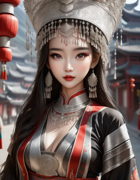 (best quality,8K,masterpiece:1.2),stunning,gorgeous Chinese girl,queen,detailed skin details,bright eyes,gorgeous eyelashes,stan...