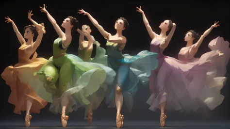 La danse libre de Malkovsky: Groupe de femmes dansantes (FREE DANCE Beethoven&#39;s Desire): la danse issue de la logique du mou...