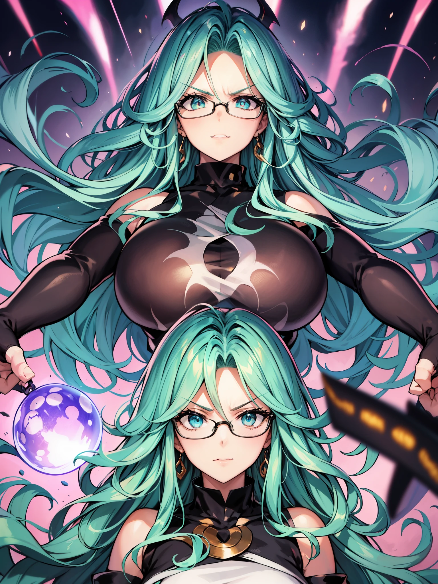 A cartoon picture of two women with long hair and glasses - SeaArt AI