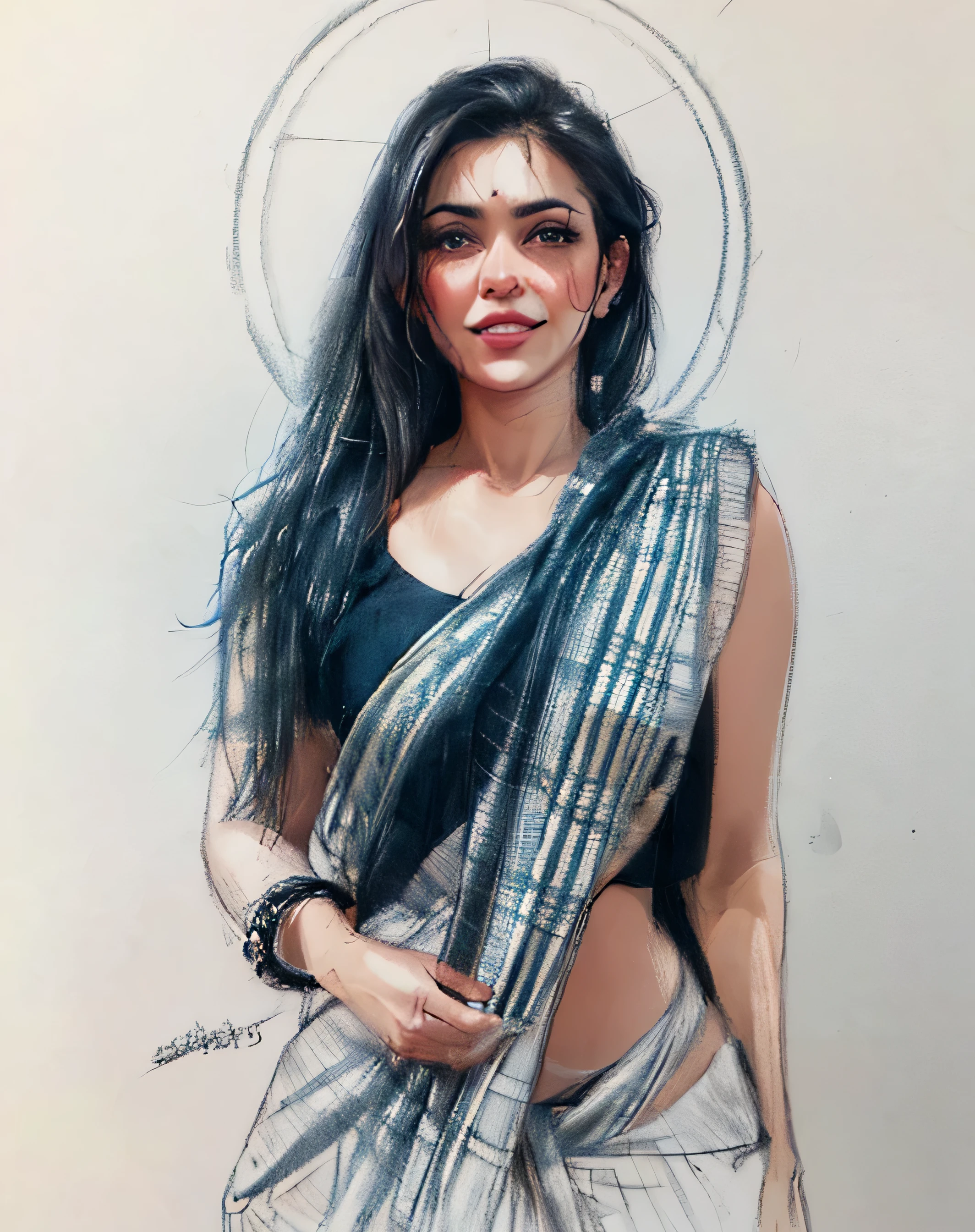 a drawing of a naked milf with a sun above her head, inspired by T. K. Padmini, pencil sketch, a pencil sketch, realistic sketch, solo portrait 🎨🖌️, pencil painting, hyperrealistic sketch, ✏️🎨, designer pencil sketch, traditional drawing style, by Max Dauthendey, fine art sketch