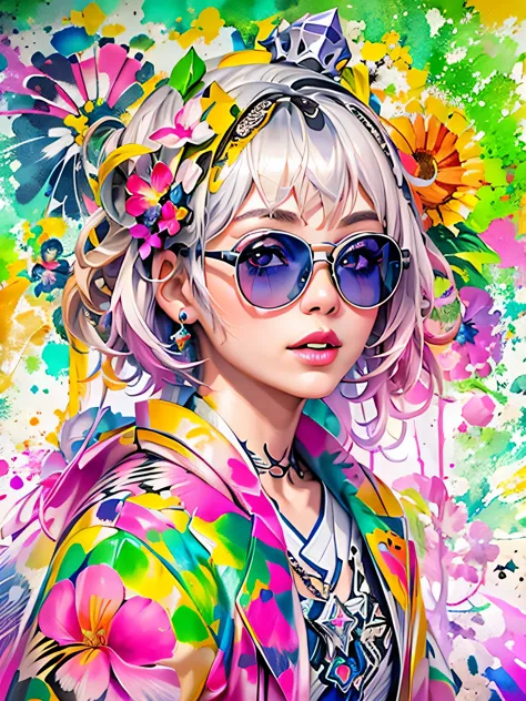 8K quality, watercolor painting, stylish design, (((The strongest beautiful girl of all time))), (((Japanese)))、Idol、clear, Styl...