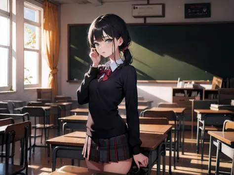 Beautiful teenage girl ,classroom