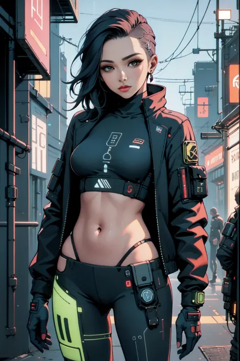 beautiful woman, cyberpunk ,beach