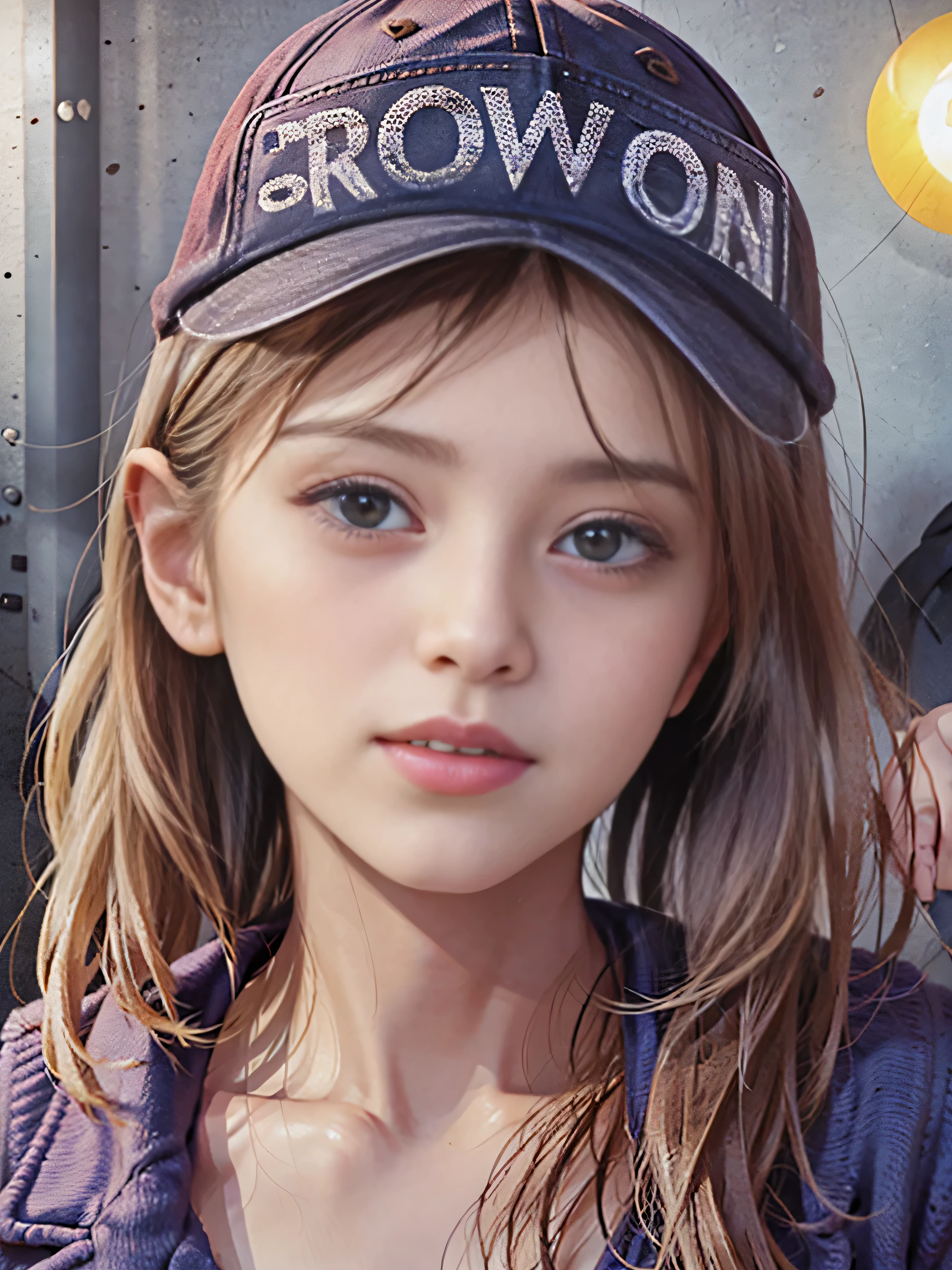 (((RAW image quality:1.4))), 1 girl, terry bogard girl, blonde hair, ponytail, blue eyes, baseball cap, focus of the eye, (highest quality), (masterpiece:1.2), (realistic), (Super detailed), (fine eyes:1.2), (detailed face:1.2), (realism:1.2), (super high quality), (Complex), (85mm), particles of light, lit, (very detailed:1.2), (Gradation), colorful, software, dawn, alone