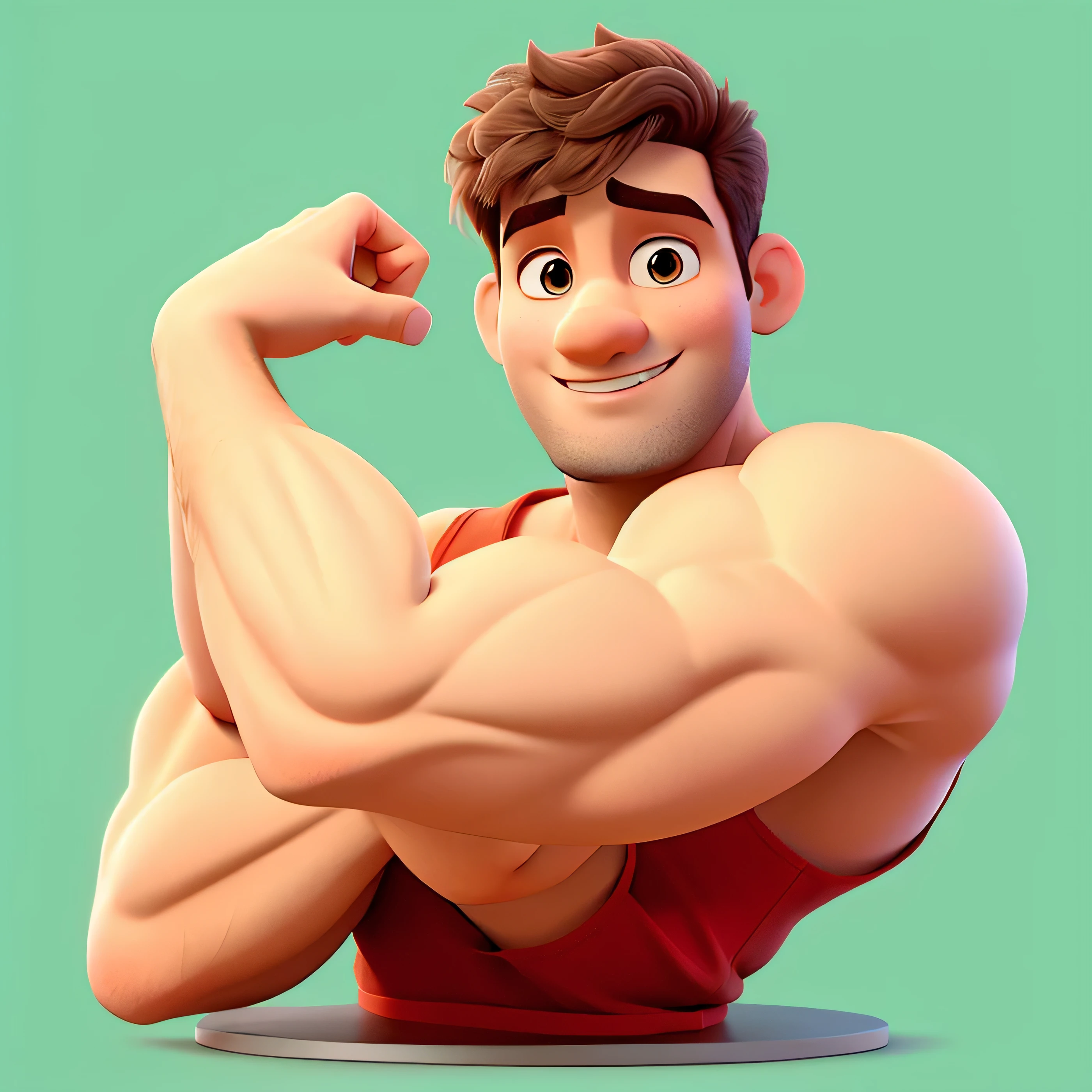 A close up of a cartoon character with a big muscles - SeaArt AI