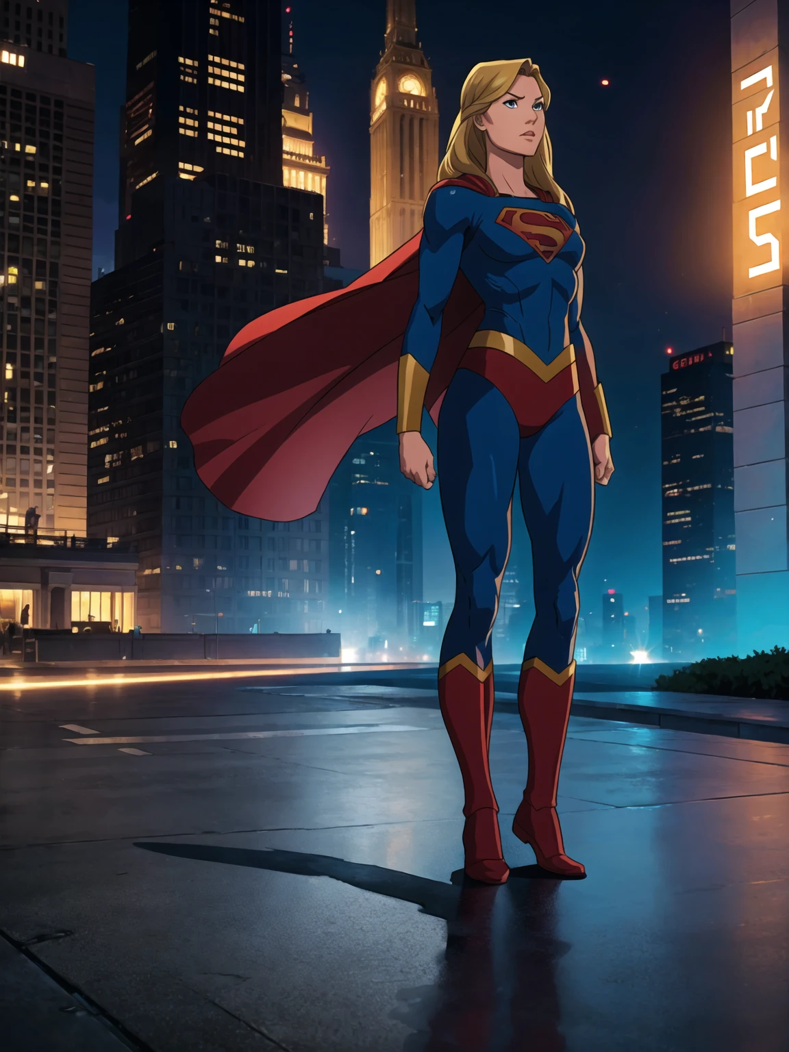 ((full body photo, standing, feet on the ground))  DC Comics, Supergirl,
