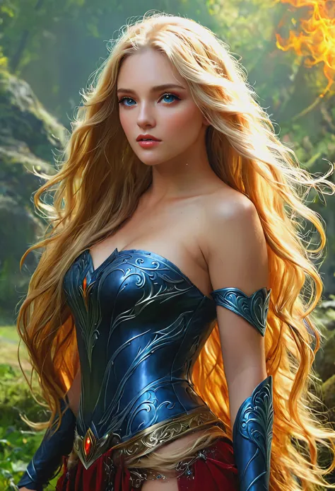 Blonde with long hair, an epic fantasy
