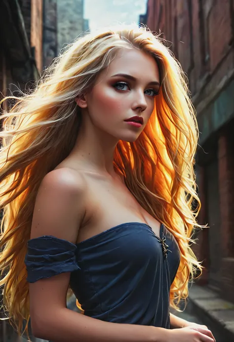 Blonde with long hair, Urban Fantasy