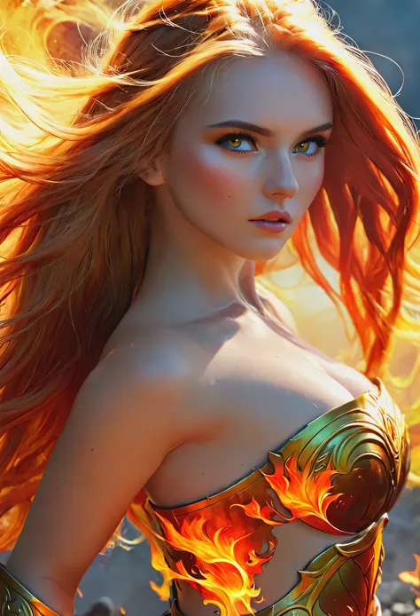 Blonde with long hair, Fiery Warrior