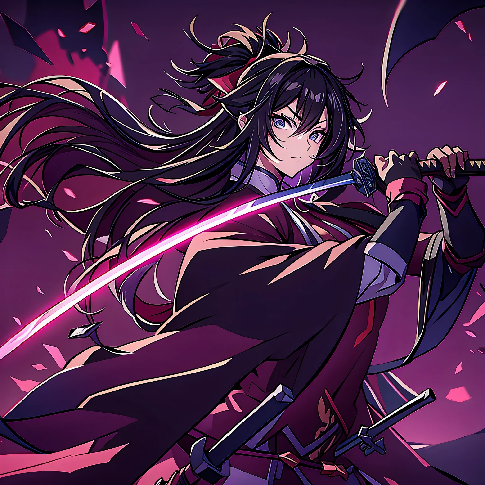 anime, A woman with long black hair holding a sword in her hand, Demon Slayer: Kimetsu no Yaiba Art Handsome Man, anime style 4 k, anime wallpaper 4k, anime wallpaper 4 k, badass anime 8 k, anime wallaper, 4k anime wallpaper, anime art wallpaper 4 k, anime art wallpaper 4k, 4k manga wallpaper, hd anime wallaper, with a big sword