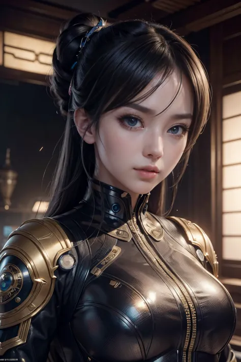 (high quality), (masterpiece), (detailed), 8k, hyper-realistic portrayal of a futuristic (1girl1.2), japanese character. meticul...