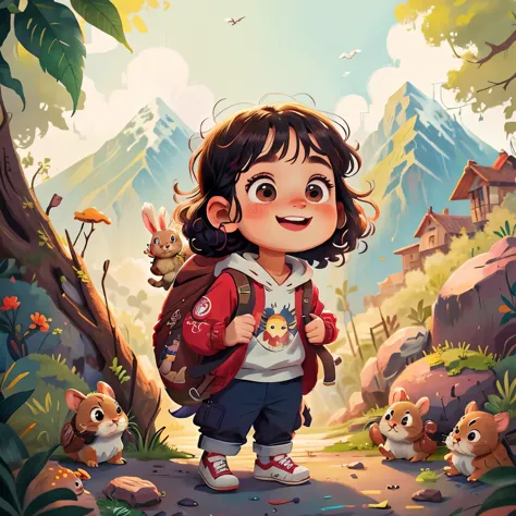 (best quality) (detailed description) (do not repeat) (expression) (detailed face) fall, mountain, rock, lots of small animals，r...