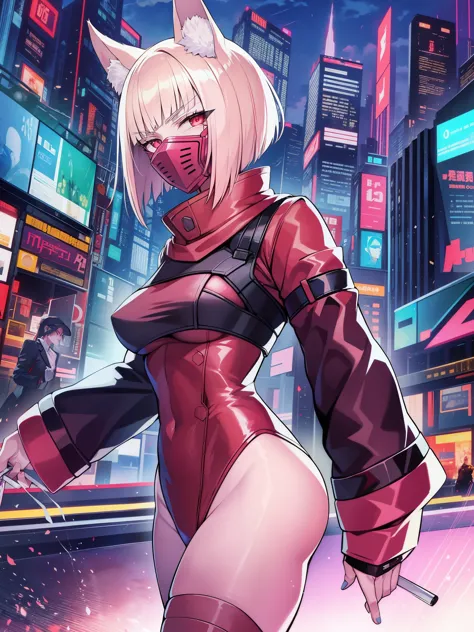 cyber punk: Edge Runners、night city、Lucy、big tits milf、big tits milf、big tits milf、with a silver bob、Distinctive hairstyle with ...
