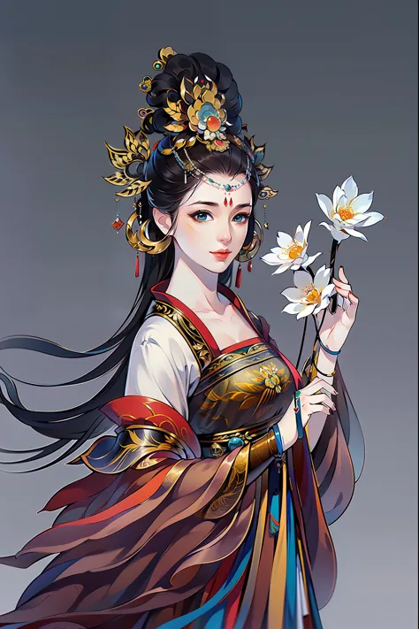（masterpiece，super detailed，HD details，highly detailed art）1 girl，Half body，xianxia，blue，elegant，Highly detailed character desig...